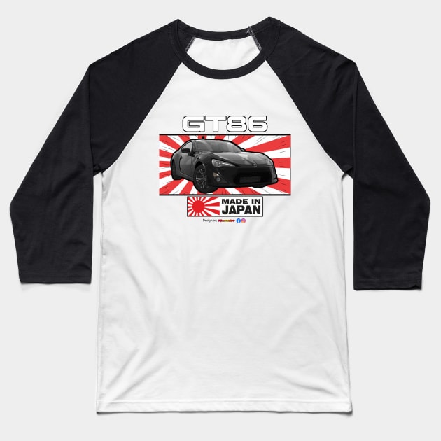 Toyota GT86 Black Baseball T-Shirt by PjesusArt